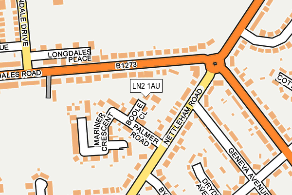LN2 1AU map - OS OpenMap – Local (Ordnance Survey)