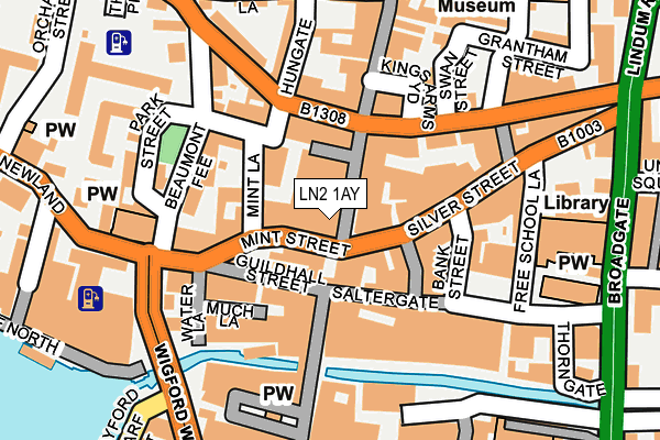 LN2 1AY map - OS OpenMap – Local (Ordnance Survey)