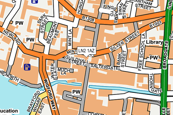 LN2 1AZ map - OS OpenMap – Local (Ordnance Survey)