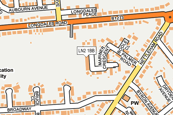 LN2 1BB map - OS OpenMap – Local (Ordnance Survey)