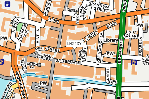 LN2 1DY map - OS OpenMap – Local (Ordnance Survey)