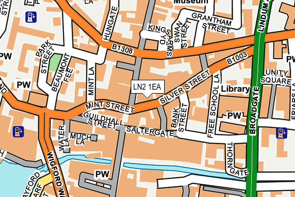 LN2 1EA map - OS OpenMap – Local (Ordnance Survey)