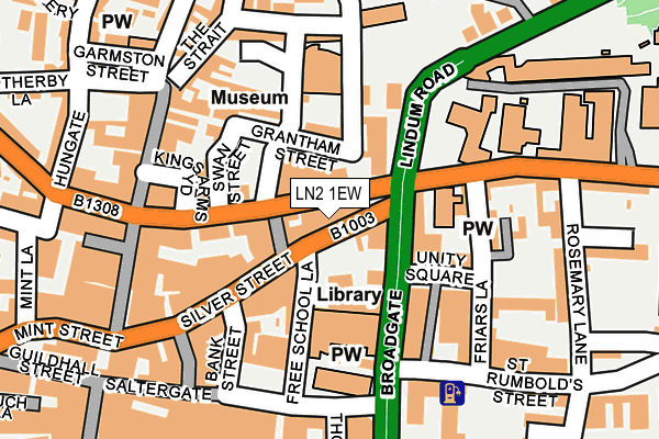 LN2 1EW map - OS OpenMap – Local (Ordnance Survey)