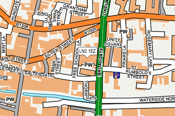 LN2 1EZ map - OS OpenMap – Local (Ordnance Survey)
