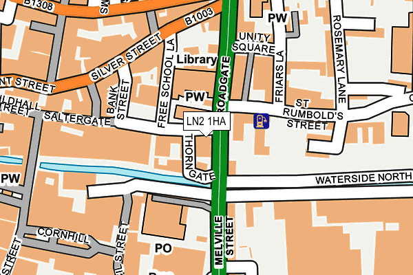 LN2 1HA map - OS OpenMap – Local (Ordnance Survey)