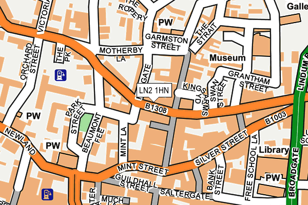 LN2 1HN map - OS OpenMap – Local (Ordnance Survey)