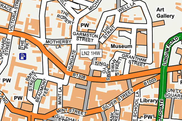 LN2 1HW map - OS OpenMap – Local (Ordnance Survey)