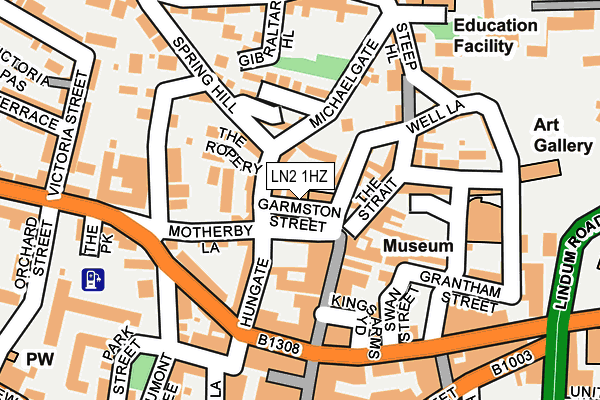 LN2 1HZ map - OS OpenMap – Local (Ordnance Survey)