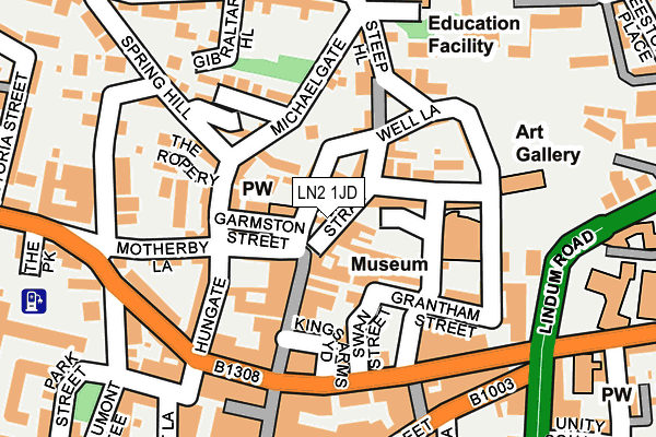 LN2 1JD map - OS OpenMap – Local (Ordnance Survey)