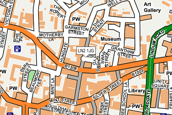 LN2 1JG map - OS OpenMap – Local (Ordnance Survey)