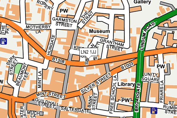 LN2 1JJ map - OS OpenMap – Local (Ordnance Survey)