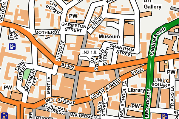LN2 1JL map - OS OpenMap – Local (Ordnance Survey)