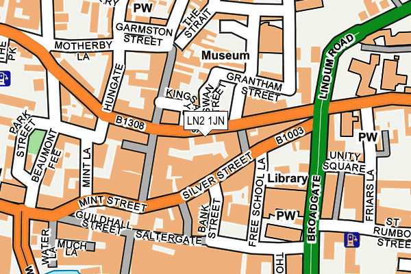LN2 1JN map - OS OpenMap – Local (Ordnance Survey)