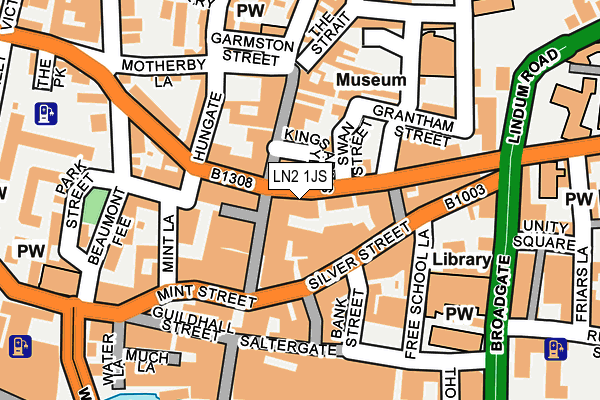 LN2 1JS map - OS OpenMap – Local (Ordnance Survey)