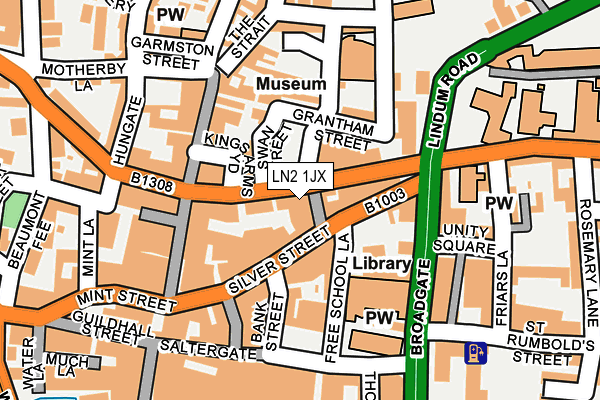 LN2 1JX map - OS OpenMap – Local (Ordnance Survey)