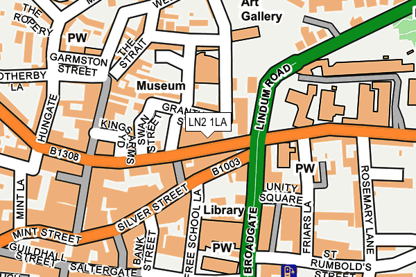 LN2 1LA map - OS OpenMap – Local (Ordnance Survey)
