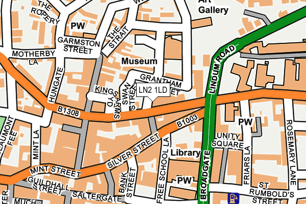 LN2 1LD map - OS OpenMap – Local (Ordnance Survey)