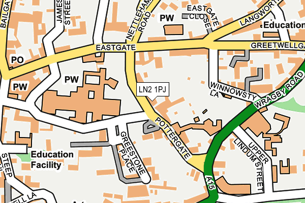 LN2 1PJ map - OS OpenMap – Local (Ordnance Survey)