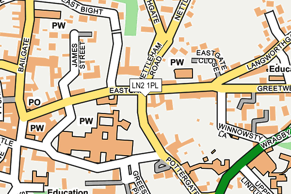LN2 1PL map - OS OpenMap – Local (Ordnance Survey)