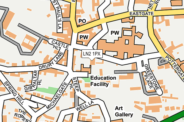 LN2 1PX map - OS OpenMap – Local (Ordnance Survey)