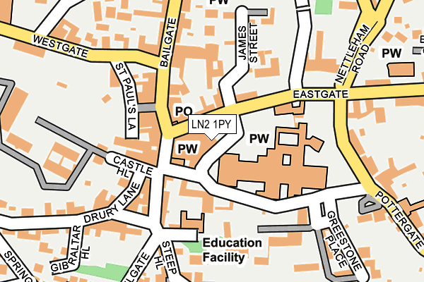 LN2 1PY map - OS OpenMap – Local (Ordnance Survey)