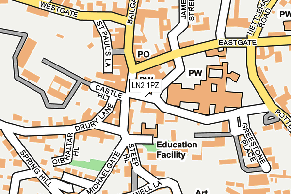 LN2 1PZ map - OS OpenMap – Local (Ordnance Survey)