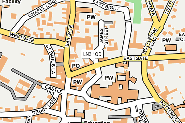 LN2 1QD map - OS OpenMap – Local (Ordnance Survey)