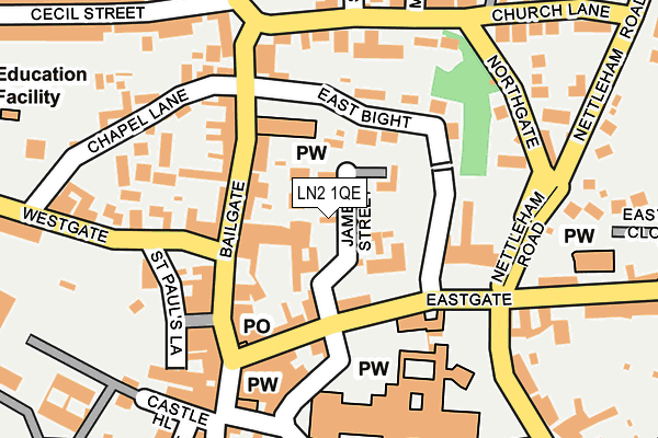 LN2 1QE map - OS OpenMap – Local (Ordnance Survey)