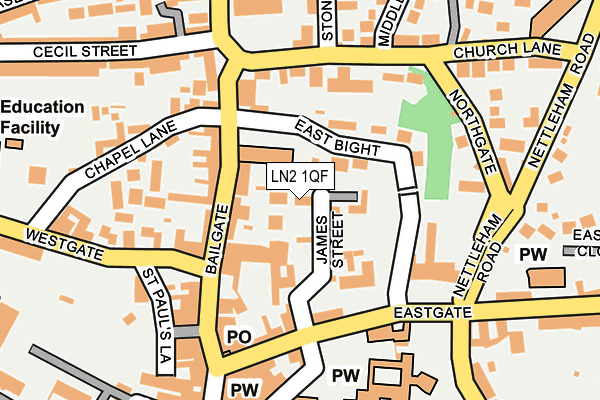 LN2 1QF map - OS OpenMap – Local (Ordnance Survey)