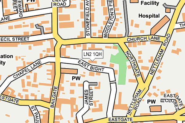 LN2 1QH map - OS OpenMap – Local (Ordnance Survey)