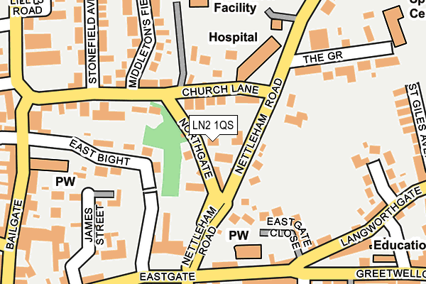 LN2 1QS map - OS OpenMap – Local (Ordnance Survey)