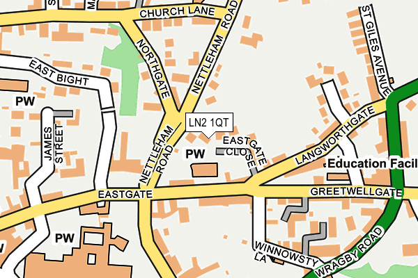 LN2 1QT map - OS OpenMap – Local (Ordnance Survey)