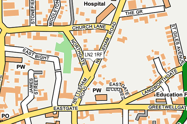 LN2 1RF map - OS OpenMap – Local (Ordnance Survey)