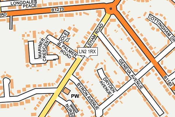 LN2 1RX map - OS OpenMap – Local (Ordnance Survey)