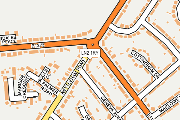 LN2 1RY map - OS OpenMap – Local (Ordnance Survey)