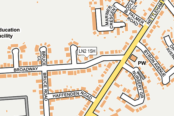 LN2 1SH map - OS OpenMap – Local (Ordnance Survey)