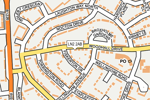 LN2 2AB map - OS OpenMap – Local (Ordnance Survey)