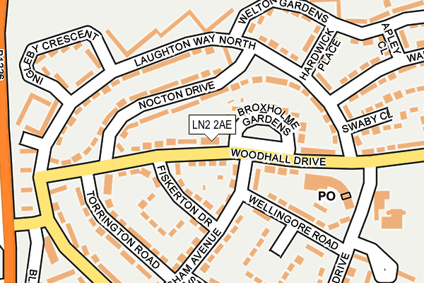 LN2 2AE map - OS OpenMap – Local (Ordnance Survey)