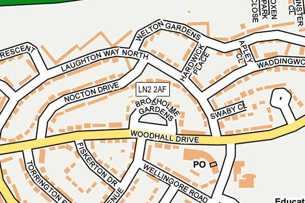 LN2 2AF map - OS OpenMap – Local (Ordnance Survey)