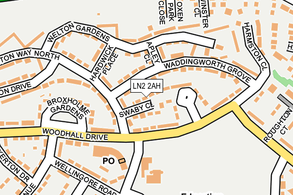 LN2 2AH map - OS OpenMap – Local (Ordnance Survey)