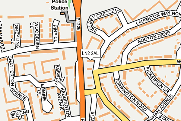 LN2 2AL map - OS OpenMap – Local (Ordnance Survey)
