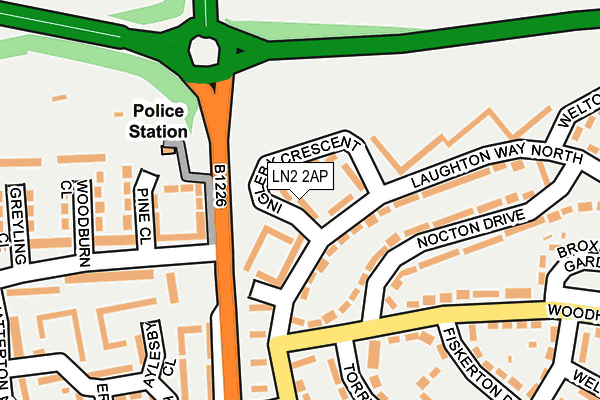 LN2 2AP map - OS OpenMap – Local (Ordnance Survey)