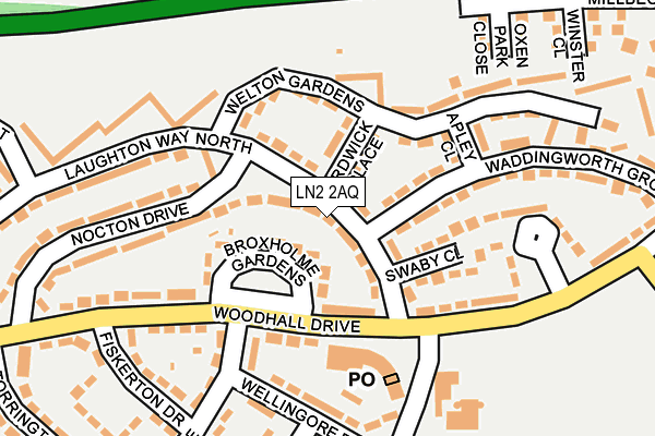 LN2 2AQ map - OS OpenMap – Local (Ordnance Survey)