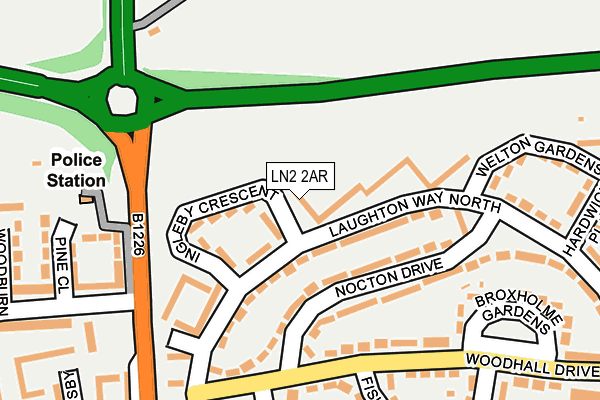 LN2 2AR map - OS OpenMap – Local (Ordnance Survey)