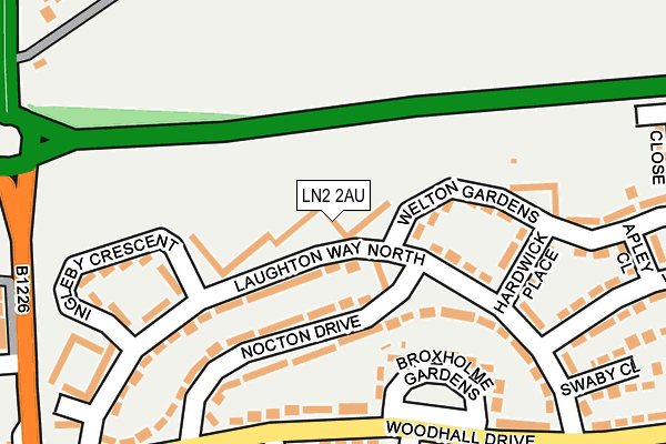 LN2 2AU map - OS OpenMap – Local (Ordnance Survey)