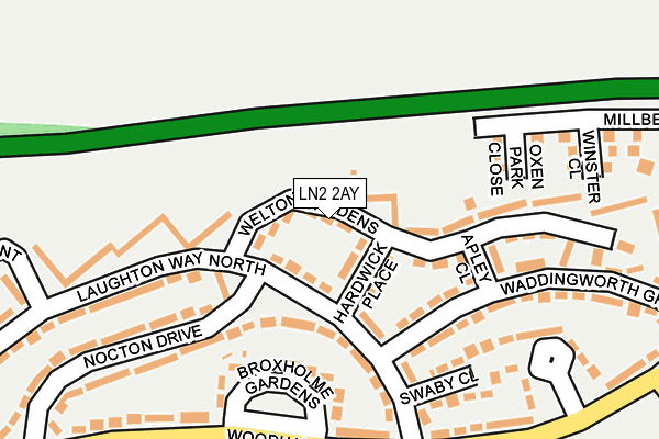 LN2 2AY map - OS OpenMap – Local (Ordnance Survey)