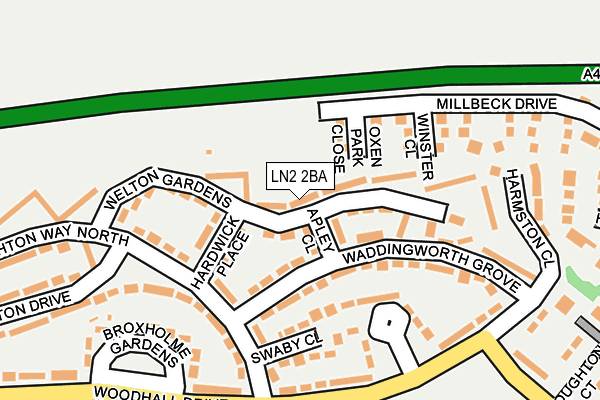 LN2 2BA map - OS OpenMap – Local (Ordnance Survey)