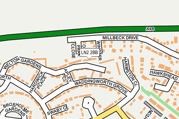 LN2 2BB map - OS OpenMap – Local (Ordnance Survey)