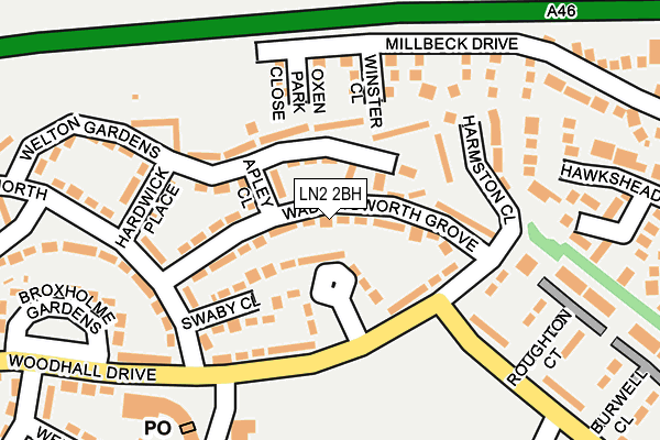 LN2 2BH map - OS OpenMap – Local (Ordnance Survey)