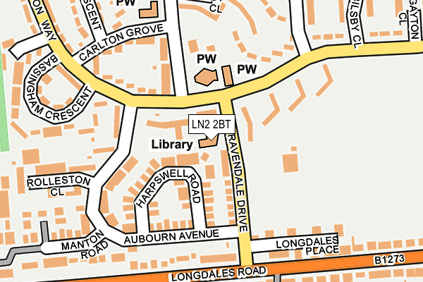 LN2 2BT map - OS OpenMap – Local (Ordnance Survey)
